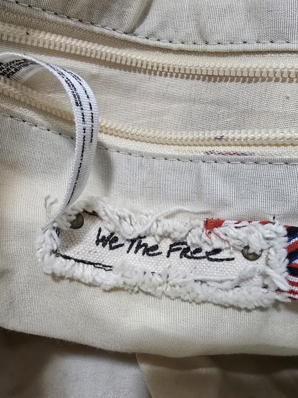 Free People light blue and red striped canvas tote - Picture 2 of 5